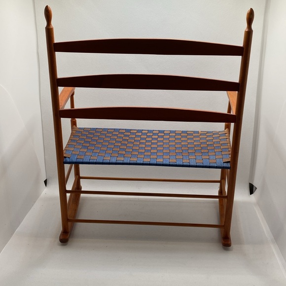 Wood with Ribbon Seat Doll Rocking Chair - Picture 2 of 4